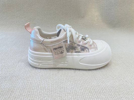 Round Head Womens Pink Casual Shoes Rubber Outsole Pink Casual Sneakers