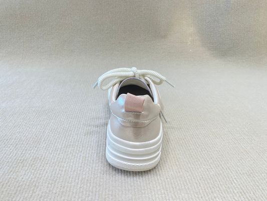 Round Head Womens Pink Casual Shoes Rubber Outsole Pink Casual Sneakers
