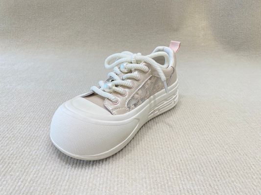 Round Head Womens Pink Casual Shoes Rubber Outsole Pink Casual Sneakers