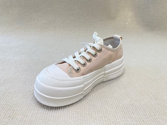 Women pink espadrilles with breathable mesh upper and lacing high top