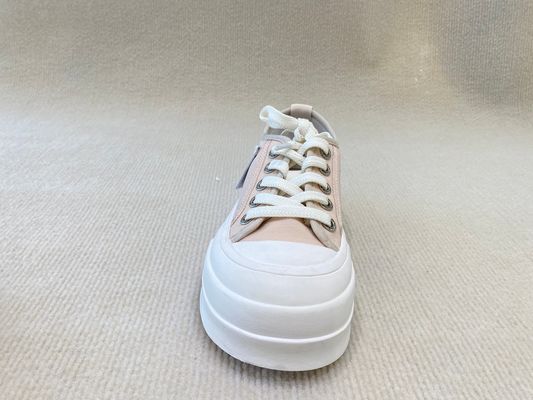 Women pink espadrilles with breathable mesh upper and lacing high top