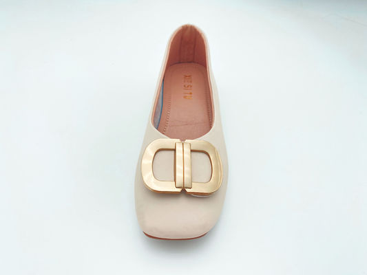 کفش های راحت سفید زنانه با پاشنه های پایین با پوست واقعی